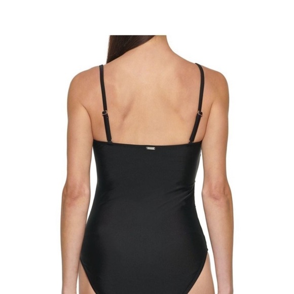 DKNY One Piece Swimsuit Black with removable strap New With Tag NWT - Picture 5 of 8